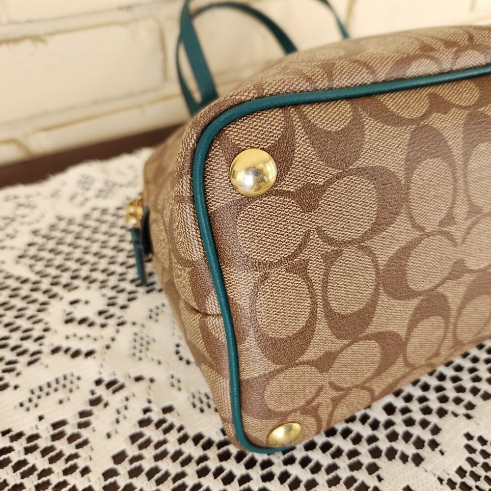 Coach Peyton Signature Cora Domed Shoulder Bag Satchel - Picture 12 of 15